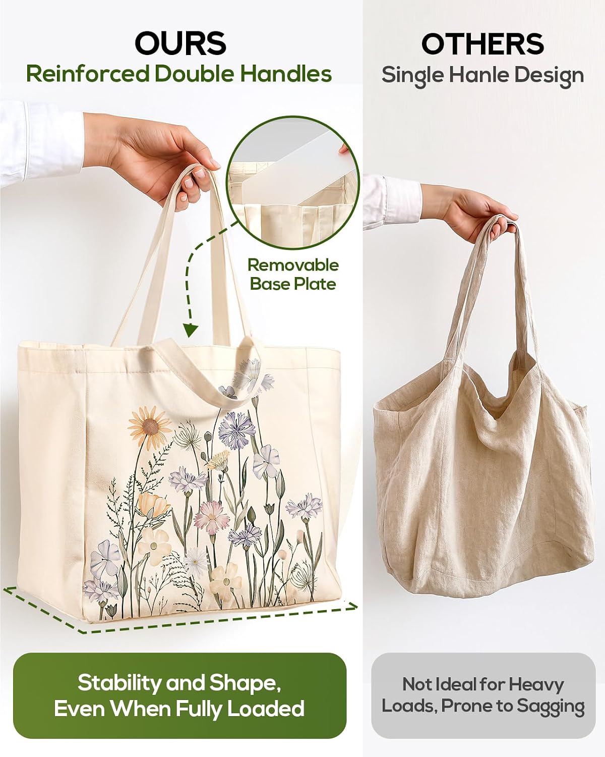 Miss Adola Cute Extra Large Canvas Grocery Tote Bag